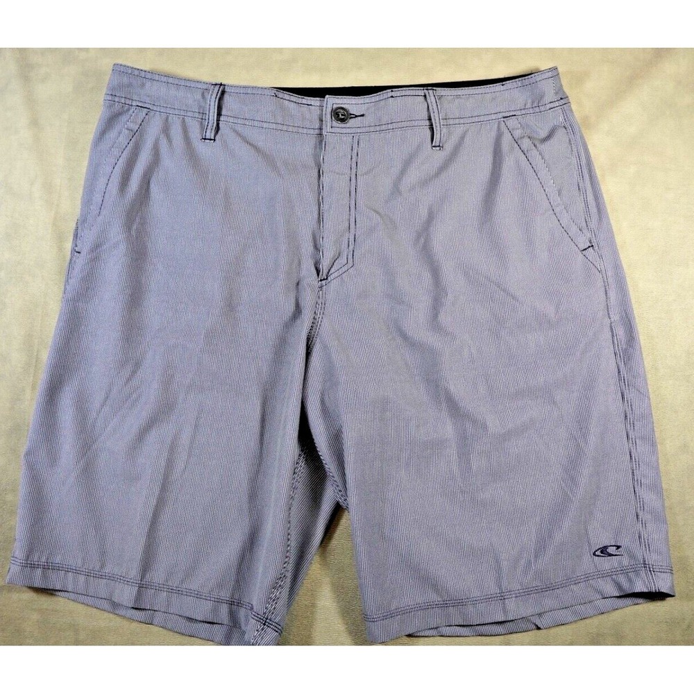 Oneill Shorts Mens 38 Blue/White Hybrid Summer Stretch Casual Drawstring Zip